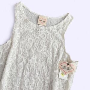 NWT Self Esteem White Lace Tank Top Y2K Sheer Layered Medium
